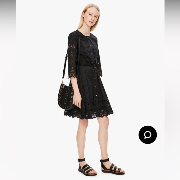 Theory structured eyelet shirt dress cotton size 2 - Picture 2 of 15